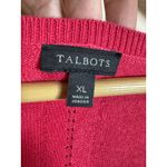Talbots  Women’s Sweater V Neck Pink XL Lightweight Long Length Coastal Lagenlook Photo 1