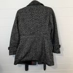 Forever 21 Faded Glory Women's Black and White Faux Wool Herringbone Trench Coat Large Photo 11