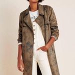 Anthropologie  Roxie Suede Tie Dye Trench Coat Size Small Photo 0