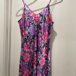 American Vintage VTG 90s Pixiecore Purple & Pink Floral Patterned Cami Slip Mini Dress - M Photo 3