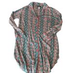 Cosabella Pajama Nightgown Teal Pink Snake Print Loungewear Sleepwear Medium Photo 2