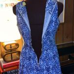 Milly  EUC Blue White Mosaic Dress, 6 Photo 7