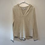 Brochu Walker  Cashmere Cream Lowe Lightweight Hooded Semi-Sheer Sweater Small Photo 2