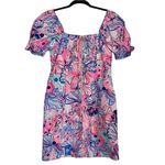 Lilly Pulitzer  Keisha Prosecco Pink Make A Splash Puff Sleeve Stretch Dress Photo 1