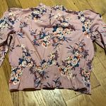 Chocolate USA  Cotton Smocked Waist Mock Neck Puff Sleeve Blouse Floral MEDIUM Photo 9