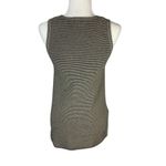 Loft  Striped Sleeveless Black & Tan V-Neck Vest Size XS NWT Photo 5