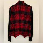 Michael Kors  Red and Black Plaid Women's Sweater Jacket Photo 3