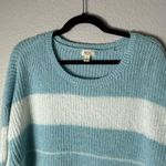 a.n.a NWT  a new approach Blue and White Scooped Neck Long Sleeve Sweater Large Photo 2