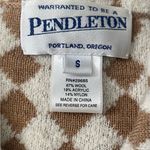 Pendleton Brown and White Blazer Sweater with Diamond Pattern Photo 4