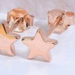 Rose Gold Colored Star Stud Earrings 20G 925 Sterling Silver Hypoallergenic Post Photo 0