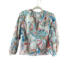 ZARA Women's White Multi-Color Floral Blouse Size S Photo 1