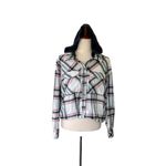 No Comment  Oversized Flannel Hoodie Photo 7