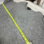 Karen Kane L Oversized Embroidered Sweater Gray front pockets Lagenlook Photo 5