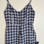 Lulus  Navy and White Gingham Jumpsuit Photo 3