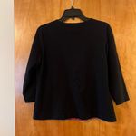 Laura Ashley  Black Multicolor Top Shirt Beaded Sequin Accents Petite Medium PM Photo 6