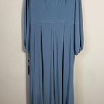 Adrianna Papell NWT Jersey Faux-Wrap Maxi Gown Women's 16W Blue Formal Ruffle Photo 14