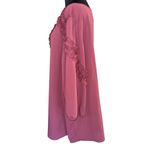 Denim 24/7 Blouse Burgundy Plus Size 28W Button Up 100% Polyester 3/4 Sleeve Red Photo 2