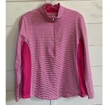 Tommy Bahama  Islandzone Aubrey Pink‎ Stripe Pullover Half Zip Women's M EUC Photo 8