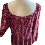 Bobeau BABEAU Beautiful red floral babydoll top, smocked top, long puffy sleeves, excellent condition,  Size 2x Measurements: Bust: armpit to armpit 19-25 inches  Length: shoulder seam to bottom 30 inches  Photo 6