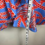 Gretchen Scott Jersey Swelt Dress Womens S Blue Red Ruffle Hem Tassle Time Scuba Photo 8