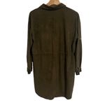 36.5  Shirt Dress Women Medium Forrest Green Faux Suede Button Up Long Sleeve Photo 8