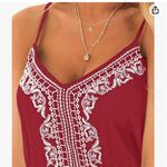 Woman’s Loose V Neck Spaghetti Strap Embroidered Short Rompers Jumpsuit Size L Photo 3