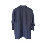 Gianni Bini Navy Blue Jemma Ruched 3/4 Sleeve Shawl Collar Twill Boyfriend Blaze Photo 5