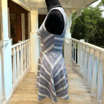 Altar'd State ‎ Blue Striped Fit & Flare Dress Small Keyhole Back Photo 3