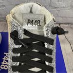 P448 StarBS High Top Sneakers Embroidered Panama Gray Size Zipper EU38 (7.5-8) Photo 3