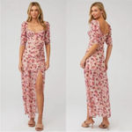 For Love & Lemons Evie Corset Maxi Dress in Tea Rose Pink Cottagecore Size S Photo 2