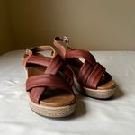 Igi & Co Italian Leather Wedge Sandals Brown Slingback Platform Heels‎ 37 US 6.5 Photo 7