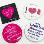 Lot of 4 Vintage Mary Kay Fashion Pins Pink Black White Round Square Photo 1