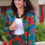 ZARA Basic Zip Up Long Sleeve Green/Blue/Red Floral Lined Jacket Size XS Photo 0