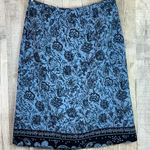 Sag Harbor Petite Size 8 Floral Blue Skirt Back Zipper Flawed Hem is not sewn Photo 0