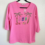 Quacker Factory NEW  Sweater Women's Size Large Beach Bikini Sequin Beaded Top Photo 0