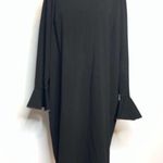 Eloquii  flared fluted sleeve dress lace panel Photo 0