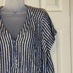 Torrid Blue and Sparkly Gold Lurex Striped Blouse 0/0X Photo 6