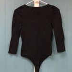 Bebe  Stretchy LS Bodysuit Black Gold silver studs Size M/L Stretch‎ Photo 4