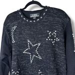 SK Wear By SK & Company Wool Star Moon Embellished Shoulder Pad Vintage Sweater Black Photo 4