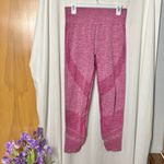 PINK - Victoria's Secret PINK Heathered Pink Seamless 7/8 Leggings with Mesh Cutouts Size Large Photo 1