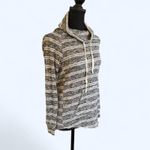 Ultra Flirt  Grey and white striped cowl neck sweater Size small Photo 2