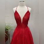 JVN by Jovani NWT  Lace Up Back Ballgown Dress‎ in Red Size 8 JVNX67517A $408 Photo 3