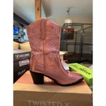 MIA WOMENS‎   COWBOY METALLIC PINK BOOTS SIZE 7.5 Embroidered Western Festival Photo 2