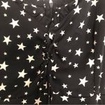 Nasty Gal  Black White Star Print Lace Up Tie Front Ruffle Fit Flare Mini Dress Photo 2