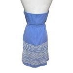 J.Crew  Cornflower Blue White Embroidered Strapless 100% Cotton Dress 12 Summer Photo 2