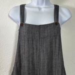 Kleen LagenLook Herringbone Wide Leg Barrel Linen Overalls Neutral Size Medium Gray Photo 2