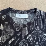 IRO Jeans Nkome Printed Paisley Tissue Linen Short Sleeve Crewneck T-Shirt XS Photo 4