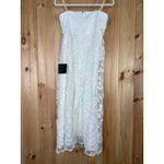 Lulus NWT  Quite Perfect White Floral Embroidered Strapless Midi Dress Bridal L Photo 4