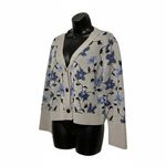 Club Monaco  Floral Jacquard Cardigan Grey Blue‎ Size M Photo 7