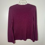Bob Mackie  Metallic Sparkle Burgundy Crew Neck Button Sleeve Sweater Top Size S Photo 4